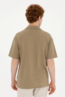 Футболка U.S. Polo Assn цвета хаки из хлопка с полиэстером  фото 5