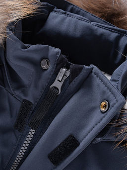 Парка зимняя Valianly подростковая для мальчика серого цвета 9235Sr  фото 4