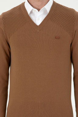 Мужской меланжевый свитер цвета хаки Неожиданная скидка в корзине - U.s. polo assn фото 6