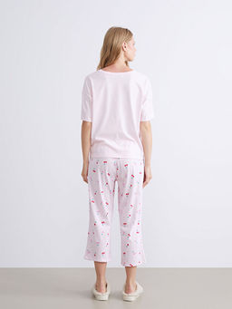 Bisiklet Yaka Kiraz Nak??l? Kad?n Pijama ?st