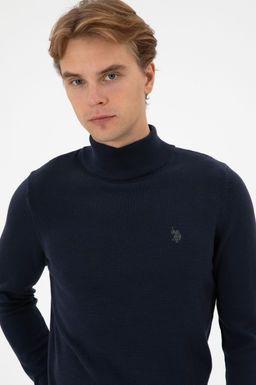 Erkek Slim Fit Bo_azl_ Lacivert Melanj Basic Kazak - U.s. polo assn фото 2