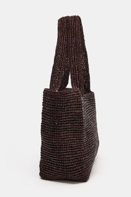 BOLSO SHOPPER RAFIA / Chocolate - Zara фото 7