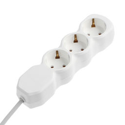 Цена за 5 шт. Удлинитель Luazon Lighting ECO, 3 розетки, 2,7 м, 16 А, 3500 Вт, ПВС 3х1 мм2, с з/к