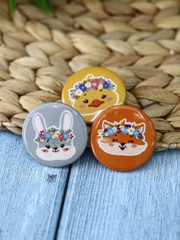 Набор значков 3 шт. iLikeGift "Flower animal"