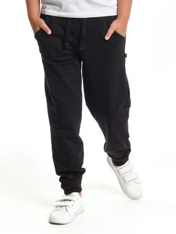 Брюки базовые для мальчика на резинке черные 22-6001 черный - Mini maxi фото 3
