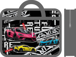 Папка на молнии с ручками А4, ширина 75мм (ПМ-А4-25) "Авто трио" тканевая окантовка