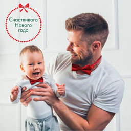 Галстук - бабочка для мальчика и папы Горошек, Mum&Baby