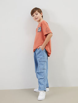 Beli Lastikli Erkek ?ocuk Kargo Jean Pantolon