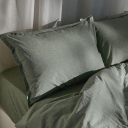 Простыня евро SL Home Деним, 235245 см, оливковая, жатый хлопок - Sima-land home фото 5