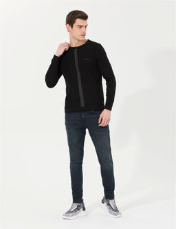 Siyah Slim Fit Bisiklet Yaka Triko Kazak - Pierre cardin фото 3