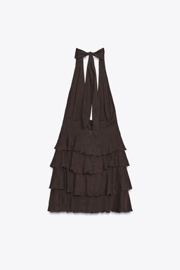 RUFFLED SHORT GAUZE DRESS - Zara фото 11