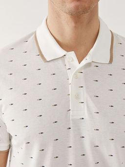 Polo Yaka K?sa Kollu Desenli Pike Erkek Ti??rt