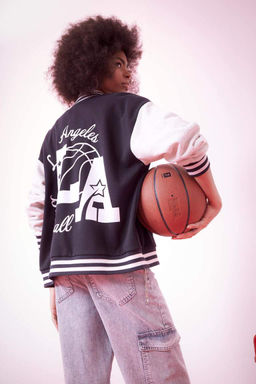 DeFactoFit Толстый кардиган-бомбер с воротником-бомбером оверсайз и карманами фото 3