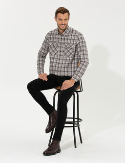 A__k Kahverengi Regular Fit Uzun Kollu G_mlek