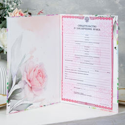 Свидетельство о заключении брака Нашей любви хризантемы, А4 - Дарим красиво фото 3