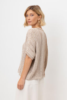 ЕВ 30218/телесный,кофейный джемпер жен