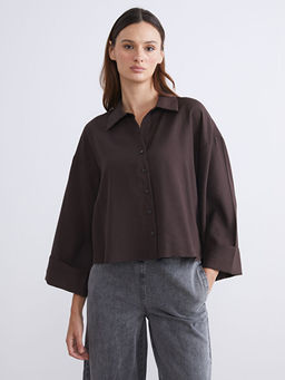 Oversize Modal Kar???ml? Kad?n G?mlek