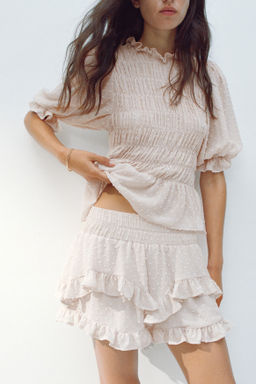 Falda pantal?n en plumeti con volantes - H&m фото 3