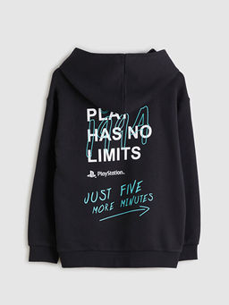 Kap??onlu PlayStation Bask?l? Erkek ?ocuk Sweatshirt