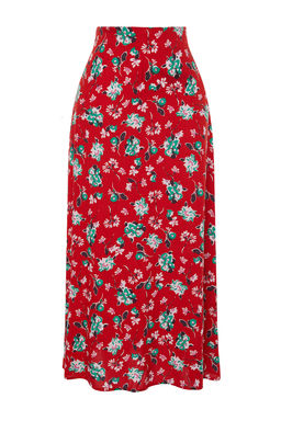 TRENDYOLMILLA Mavi Cicek Desenli Viskon Kumasl? Midi Boy Dokuma Etek TWOSS23ET00295 фото 7