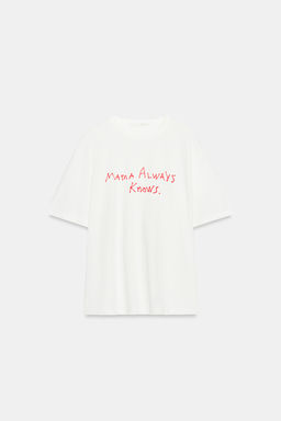 CAMISETA TEXTO MANGA CORTA / Blanco