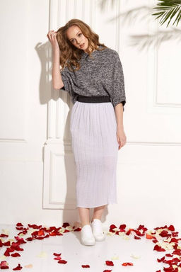 Юбка AMORI 3094 белая в точки  фото 2