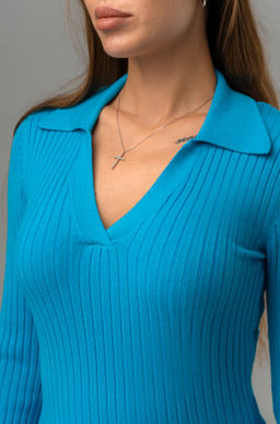 Женский джемпер лапша с воротником поло Happyfox