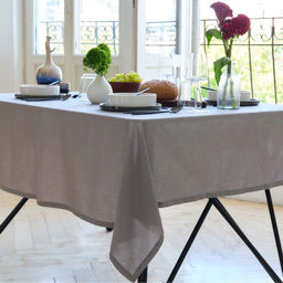 Скатерть Этель ECO, цвет серый, 136×180/±6 см, 70% хл, 30% лён, 190 г/м²