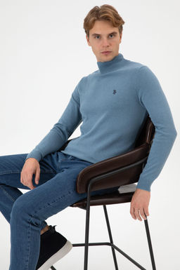 Erkek Slim Fit Bo_azl_ Mavi Basic Kazak - U.s. polo assn фото 3
