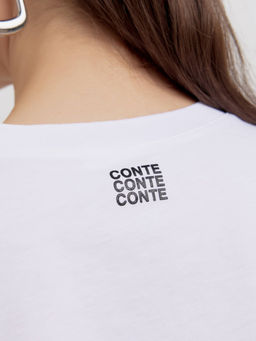 CONTE LD 2715 Укороченная футболка из хлопка с рисунком white-meaning - Conte elegant фото 6