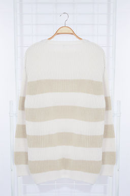 TRENDYOL MAN Koyu Yesil Casual Oversize Fit Genis Kal?p Bisiklet Yaka Cizgili Triko Kazak TMNAW23KZ00106 - Trendyolmilla фото 48