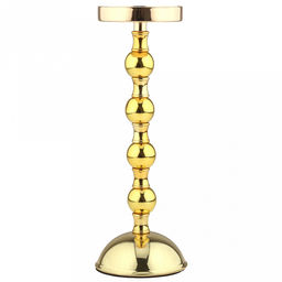 Подсвечник металличсекий "Визави" h25,8см, чаша д8,4см, h1,9см, пластмассовая ножка, нескользящее основание д9см, золотой, в коробке (Китай)