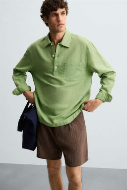 LINEN/COTTON POLO SHIRT