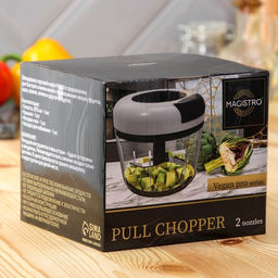 Блендер - овощерезка механический Magistro Vegan pro, 2 насадки, белый