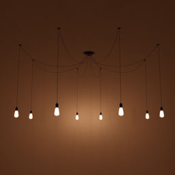 Светильник BayerLux «Паук», чёрный, 8×40W, E27, 80×80×90 см