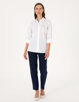 Beyaz Slim Fit Uzun Kollu G_mlek