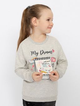 CRB wear/CWKG 63304-11-336 Джемпер для девочки,светло-серый меланж/Ex.Cherubino