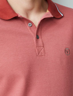 Лонгслив из фактурного трикотажа с плетеным воротником поло с застежкой на пуговицы - Vilatte фото 2