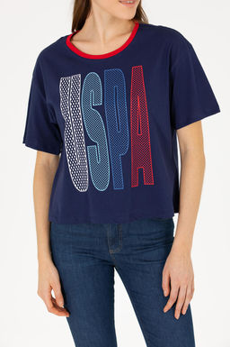 Kad_n Lacivert Bisiklet Yaka Ti__rt - U.s. polo assn фото 6