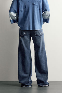 JEANS FLARE FIT COSTURAS / Azul - Zara фото 3