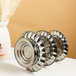 Этажерка - фруктовница круглая, 3 яруса, d=18/20/22 см, серебряная