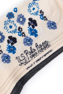 Женские кремовые носки-пинетки из трех предметов Неожиданная скидка в корзине - U.s. polo assn фото 3