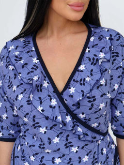 Халат женский, цвет голубой белый синий