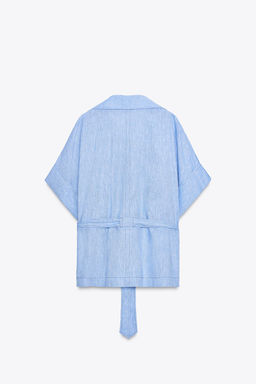 LINEN BLEND SAFARI SHIRT - Zara фото 15