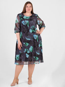 Белорусское шифоновое платье с цветочным принтом - Almond фото 8