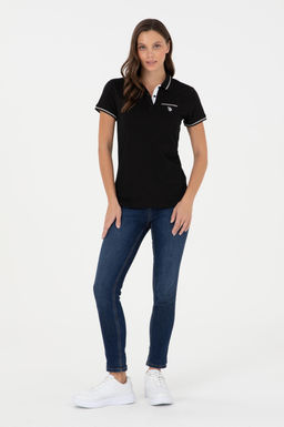 Женская черная футболка Неожиданная скидка в корзине - U.s. polo assn фото 4