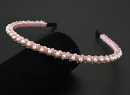 Ободок для волос с цирконом, цвет розовый