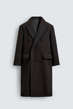 CONTRAST LAPEL WOOL COAT - Zara фото 7