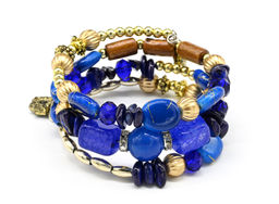 Браслет на пружинке Лето с агатом тонированным цв.зеленый Радуга камня  фото 2