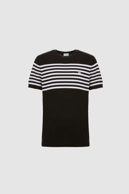 Erkek Slim Fit Bisiklet Yaka Siyah Triko Ti__rt